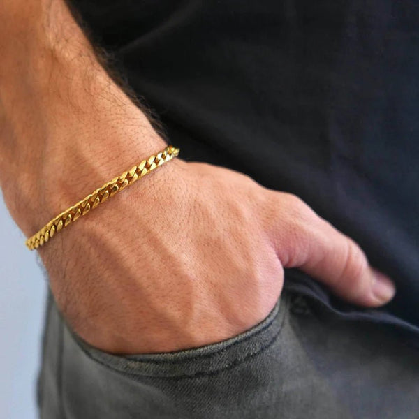 Cuban Link Bracelet- Gold 7mm - LuminaryLA